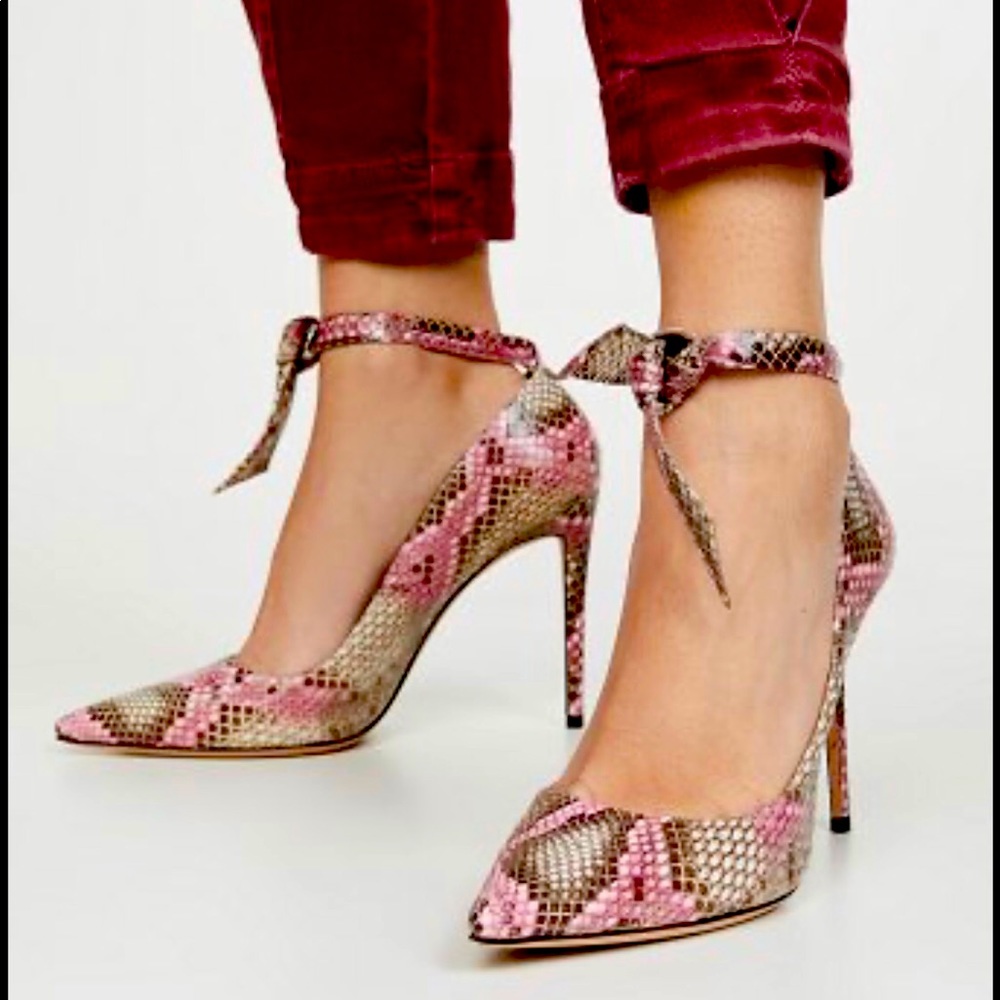 Alexandre Birman Ankle Wrap Python Pumps